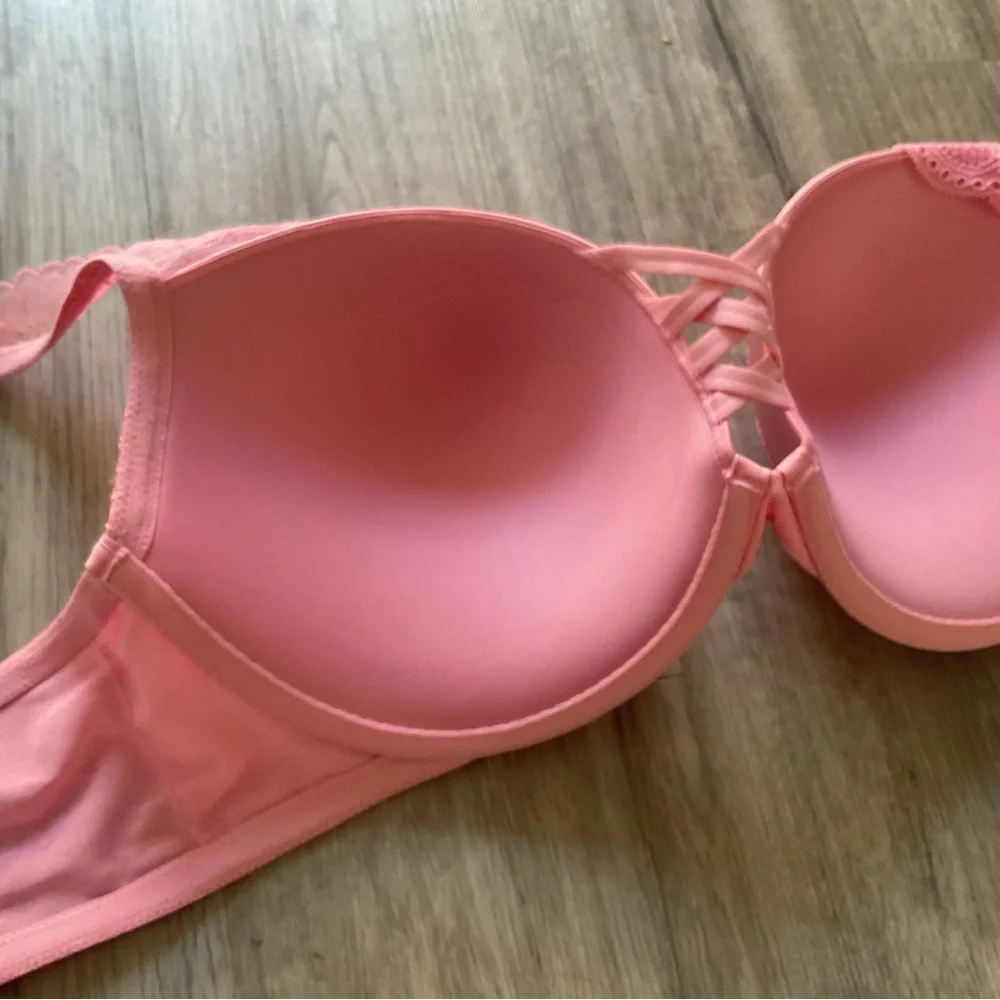 Torrid Plunge Push Up  Lace Padded Underwire Bra In Color Sea Pink Size 42B NWT - Picture 6 of 14